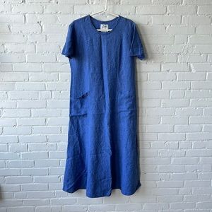 FLAX size small blue linen dress